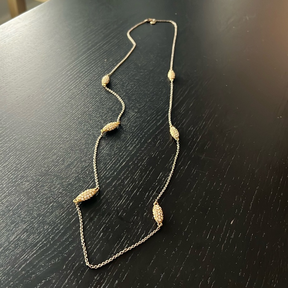 J.Crew gold long necklace with sparkle! ✨